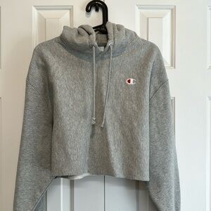Champion urban outfitters gray crop hoodie